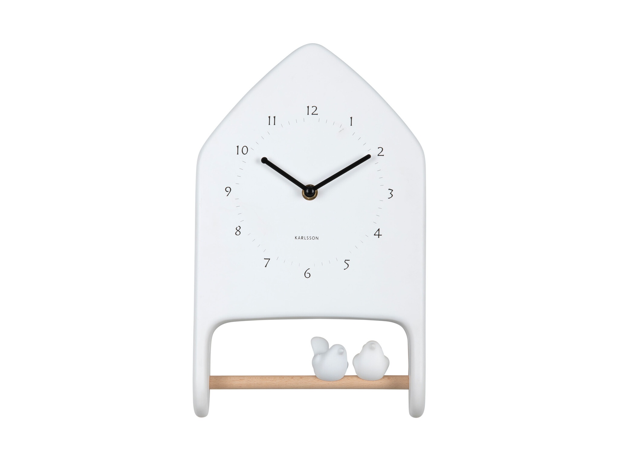 Karlsson - Wall Clock Love Birds - Wit - Øcm