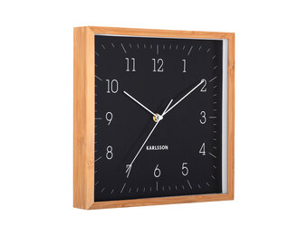 Karlsson - Wall Clock Neat Cuadrado - Zwart - Øcm