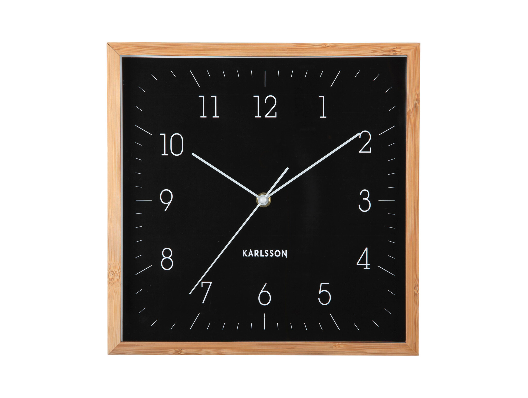 Karlsson - Wall Clock Neat Cuadrado - Zwart - Øcm