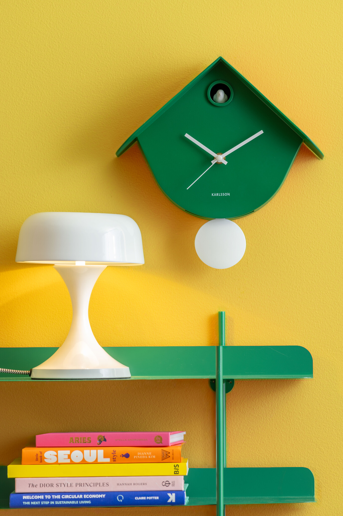 Karlsson - Wall Clock Retro Cuckoo - Groen - Øcm