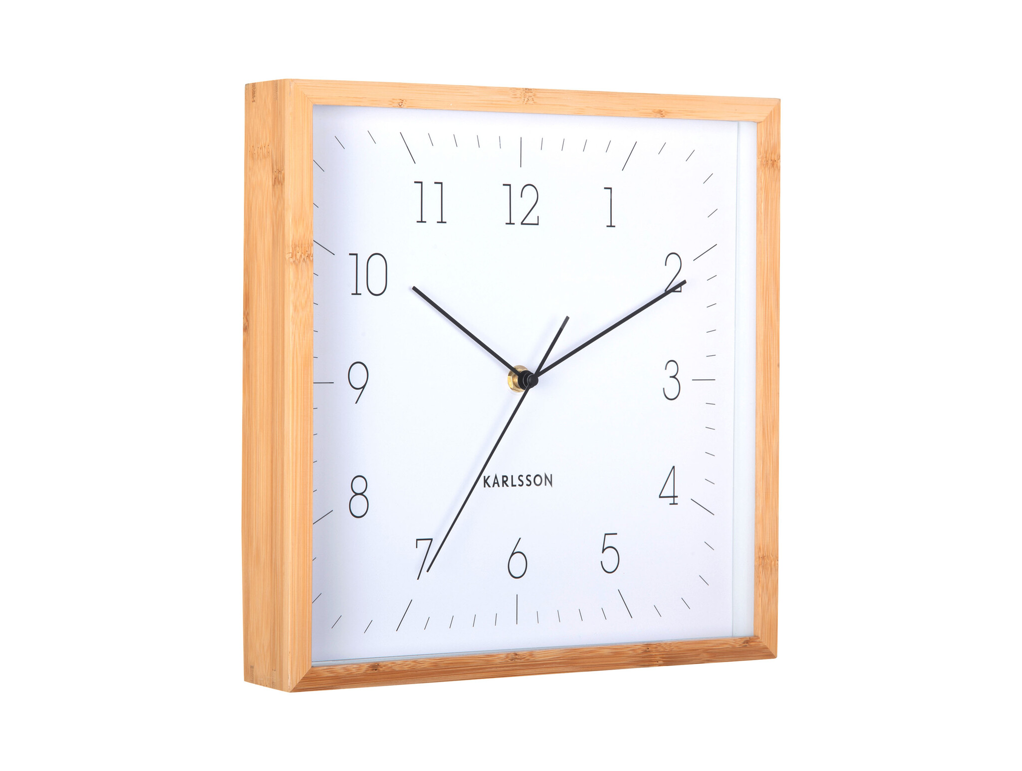 Karlsson - Wall Clock Neat Cuadrado - Wit - Øcm