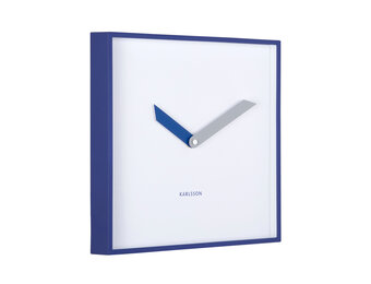 Karlsson - Wall Clock Cool Retro Cuadrado - Blauw - Øcm