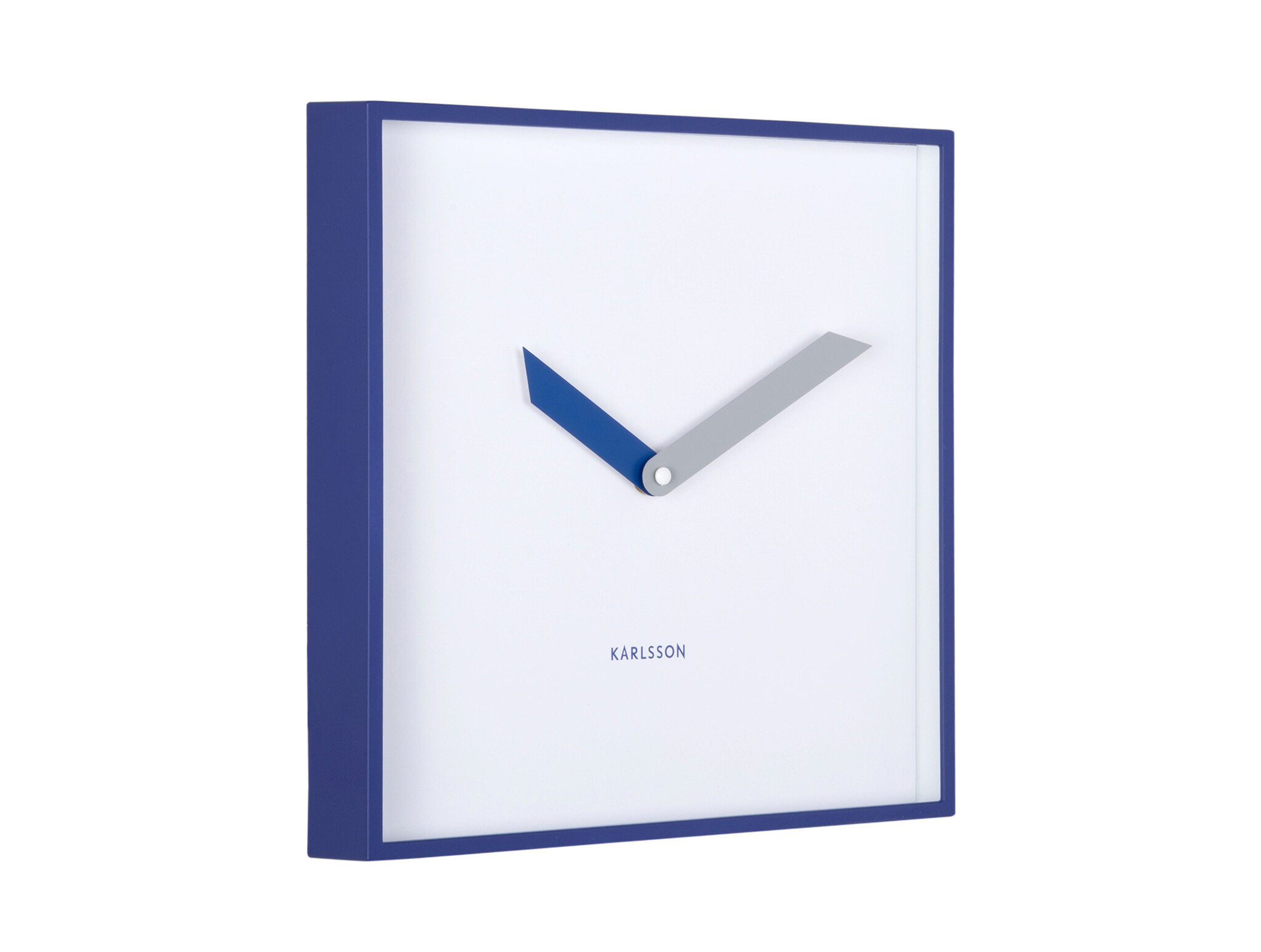 Karlsson - Wall Clock Cool Retro Cuadrado - Blauw - Øcm