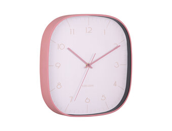 Karlsson - Wall Clock Grato Cuadrado - Roze - Øcm