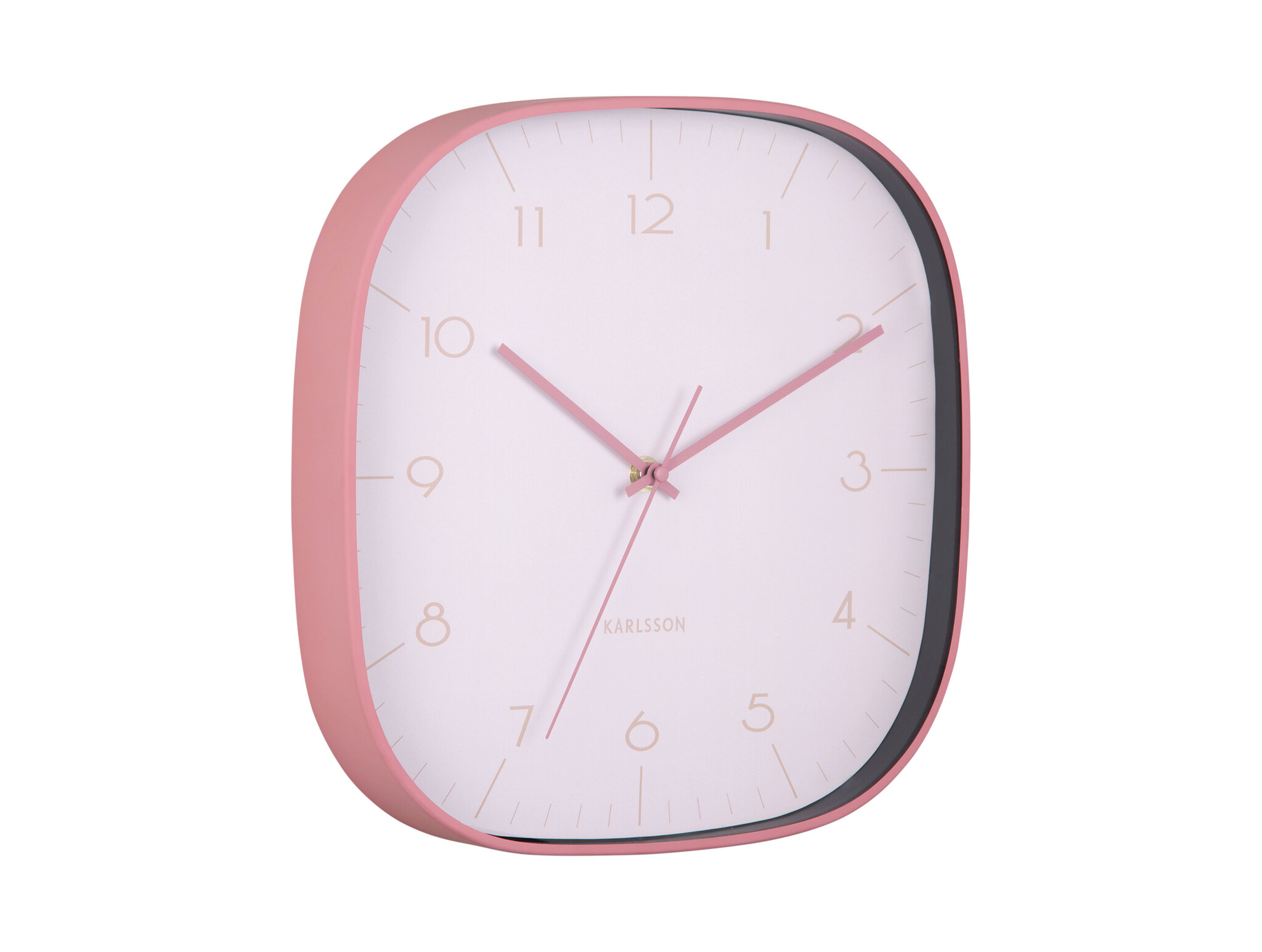 Karlsson - Wall Clock Grato Cuadrado - Roze - Øcm