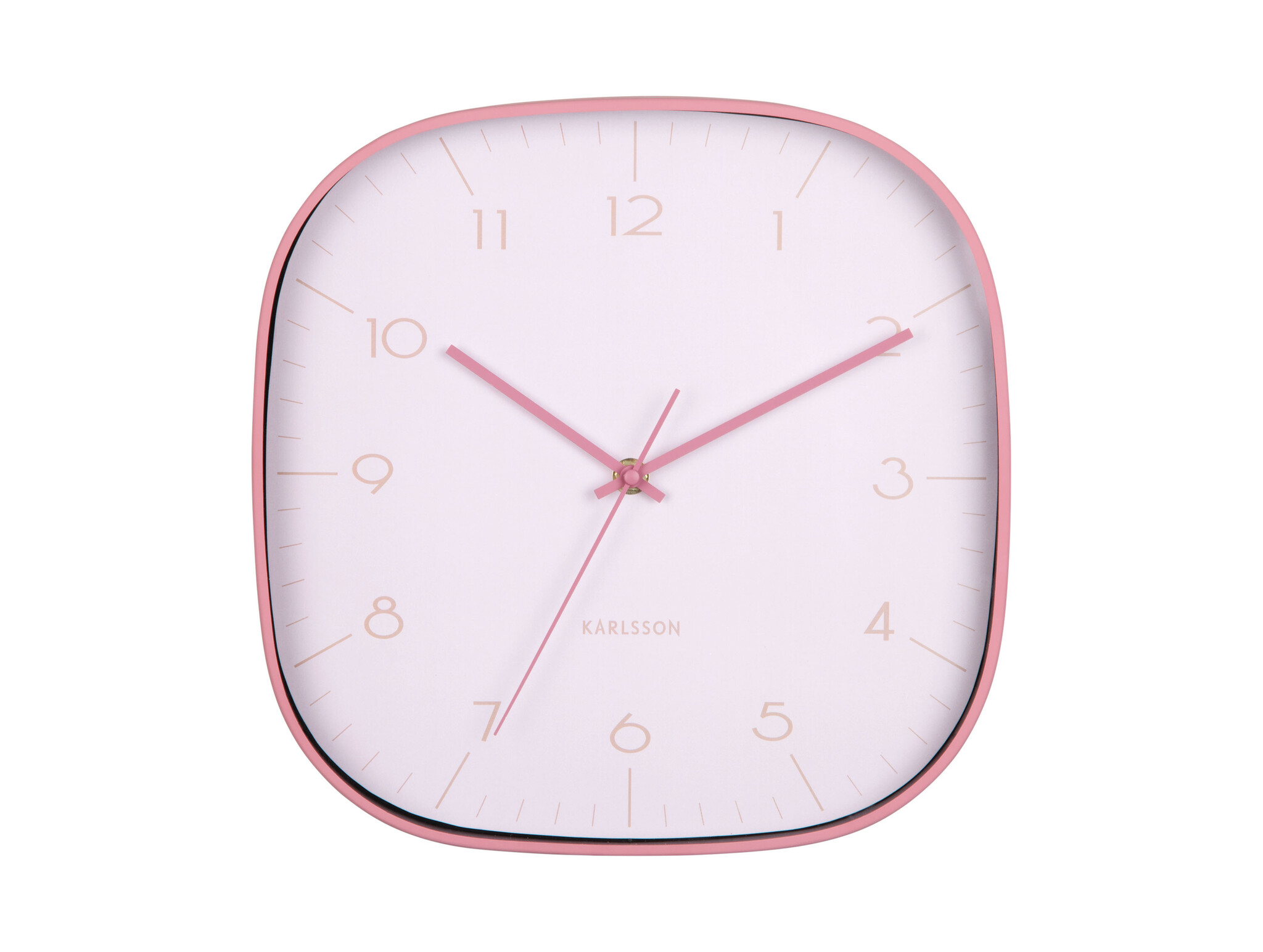 Karlsson - Wall Clock Grato Cuadrado - Roze - Øcm