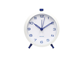 Karlsson - Wekker Button Retro - Wit - 8,4x5x10 cm