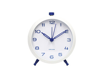 Karlsson - Wekker Button Retro - Wit - 8,4x5x10 cm