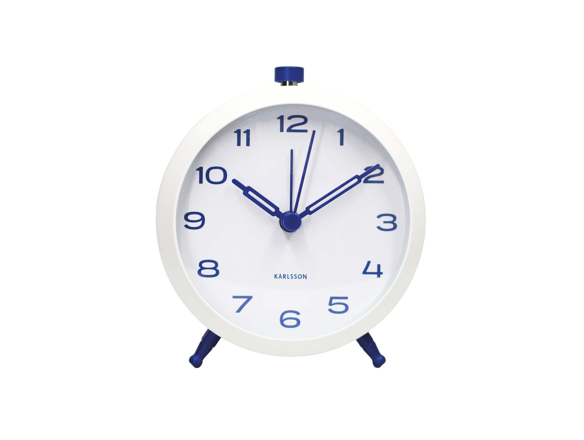 Karlsson - Wekker Button Retro - Wit - 8,4x5x10 cm