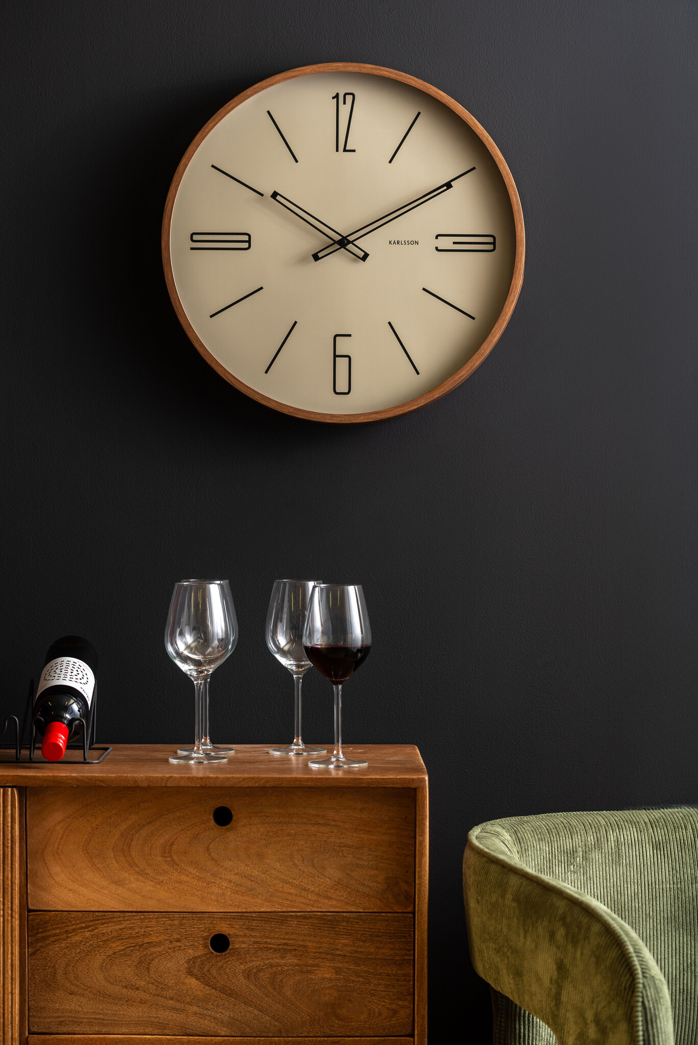 Karlsson - Wall Clock Marcado Large - Bruin - Ø50,8cm