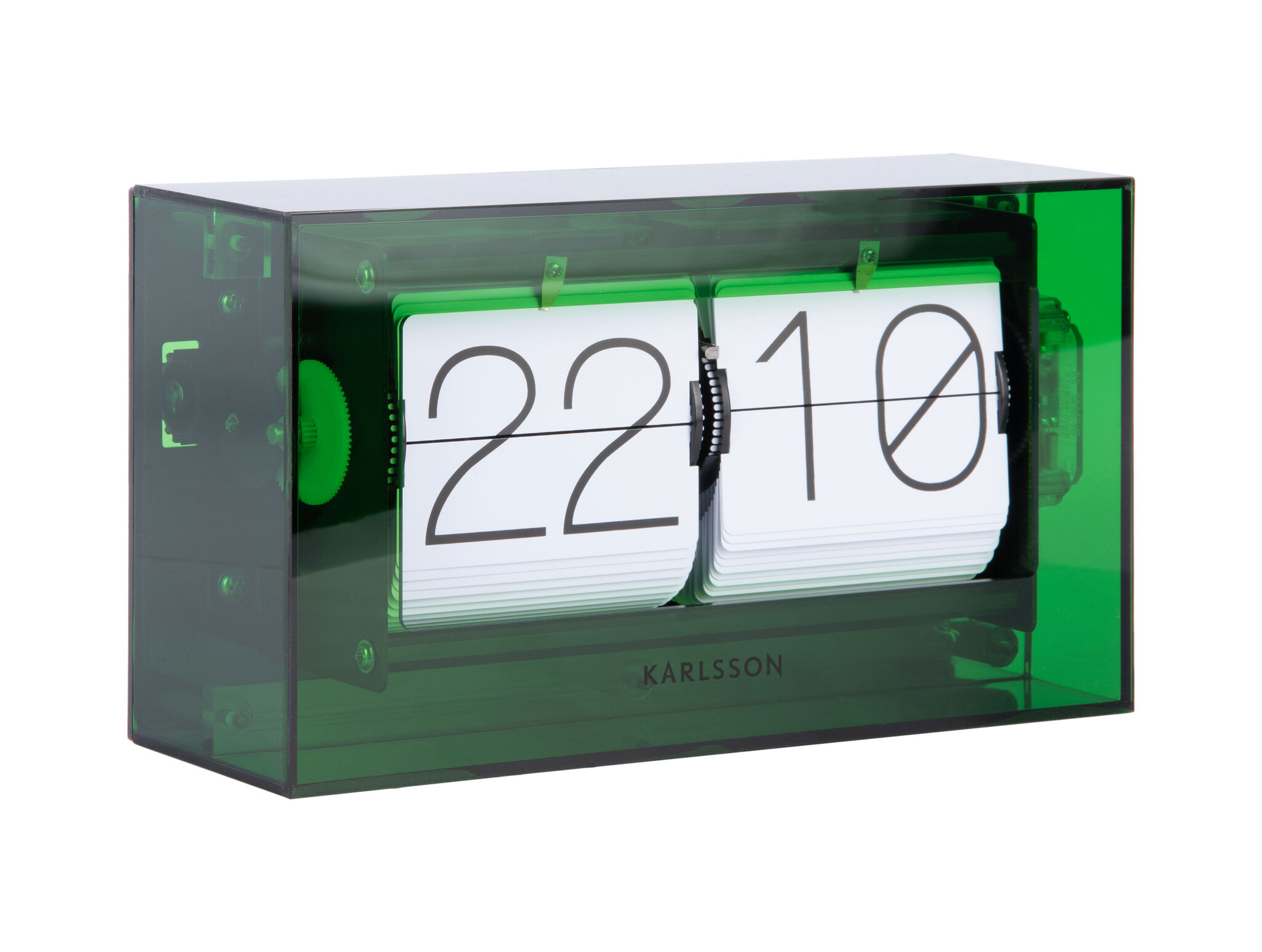 Karlsson - Tafelklok Boxed Flip - Groen - 20,7x20,7x11,7 cm
