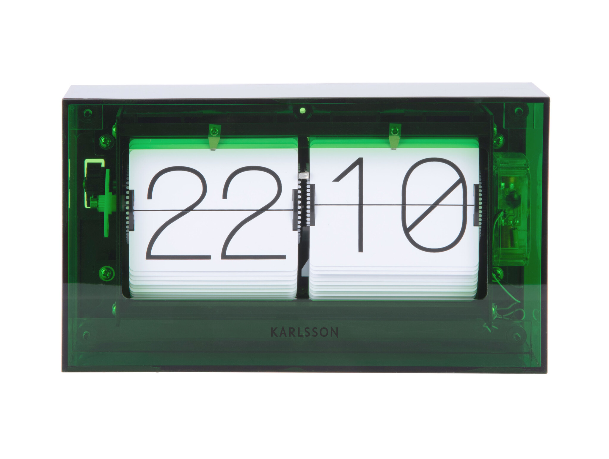 Karlsson - Tafelklok Boxed Flip - Groen - 20,7x20,7x11,7 cm