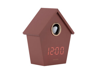 Karlsson - Wekker Riqueza Cuckoo LED - Rood - 6,8x13x15,3 cm
