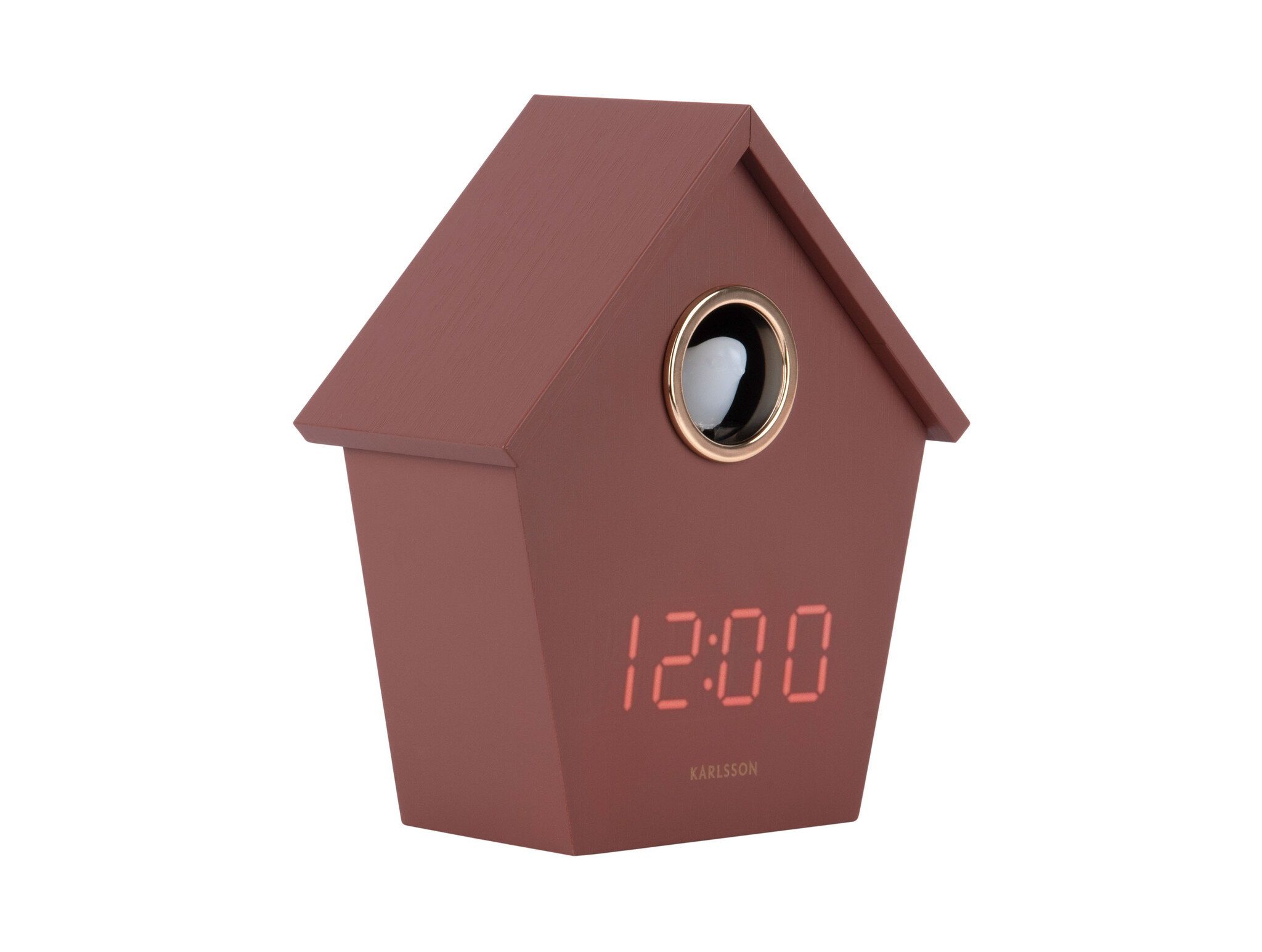 Karlsson - Wekker Riqueza Cuckoo LED - Rood - 6,8x13x15,3 cm