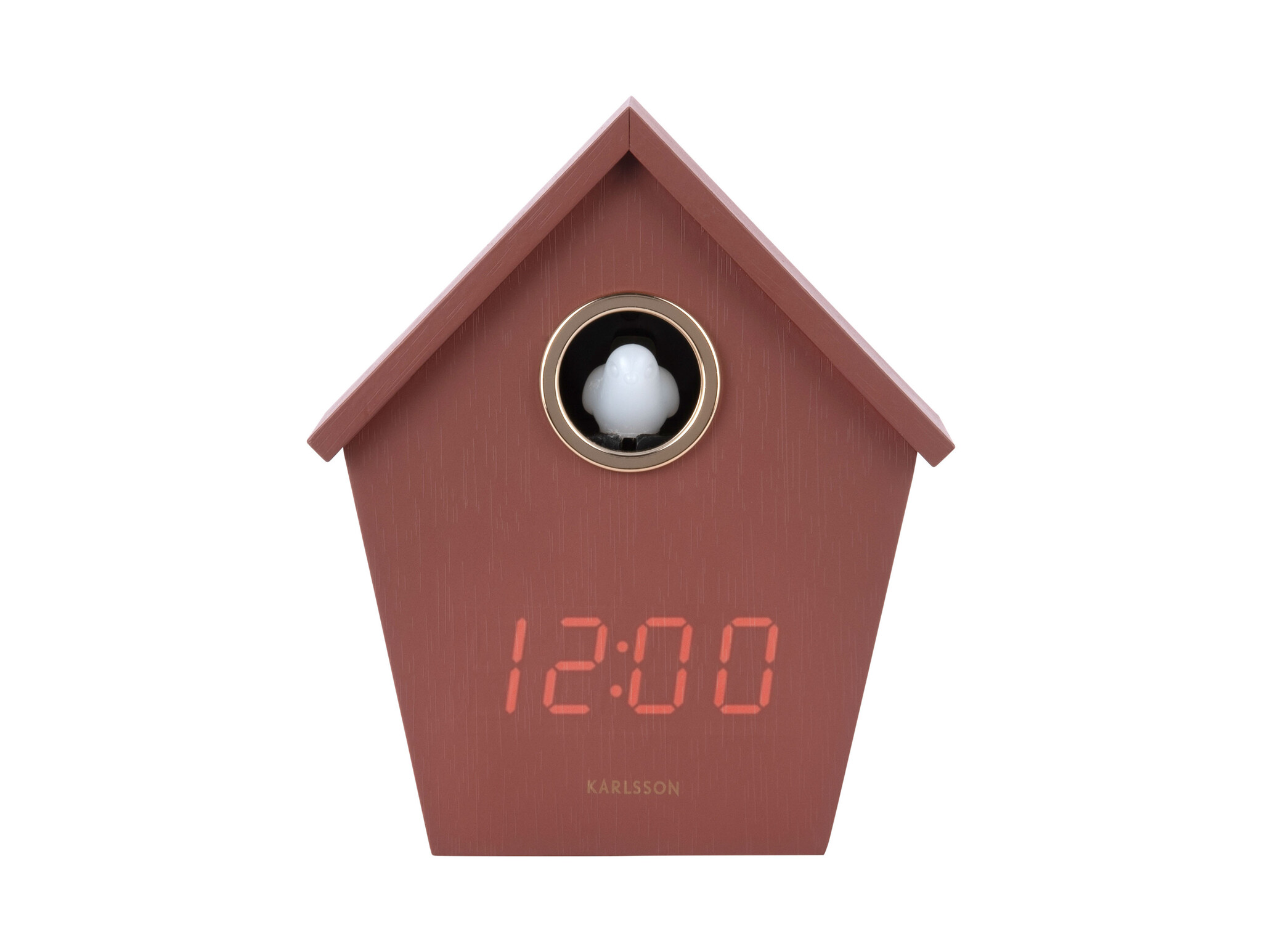 Karlsson - Wekker Riqueza Cuckoo LED - Rood - 6,8x13x15,3 cm