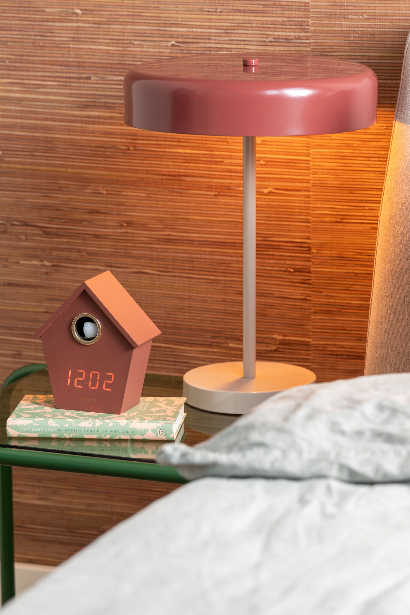 Karlsson - Wekker Riqueza Cuckoo LED - Rood - 6,8x13x15,3 cm