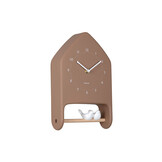 Karlsson - Wall Clock Love Birds - Bruin - Øcm