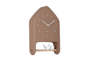 Karlsson - Wall Clock Love Birds - Bruin - Øcm