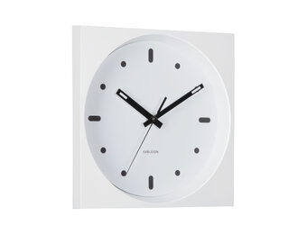 Karlsson - Wall Clock Incesante Square - Wit - Ø25cm