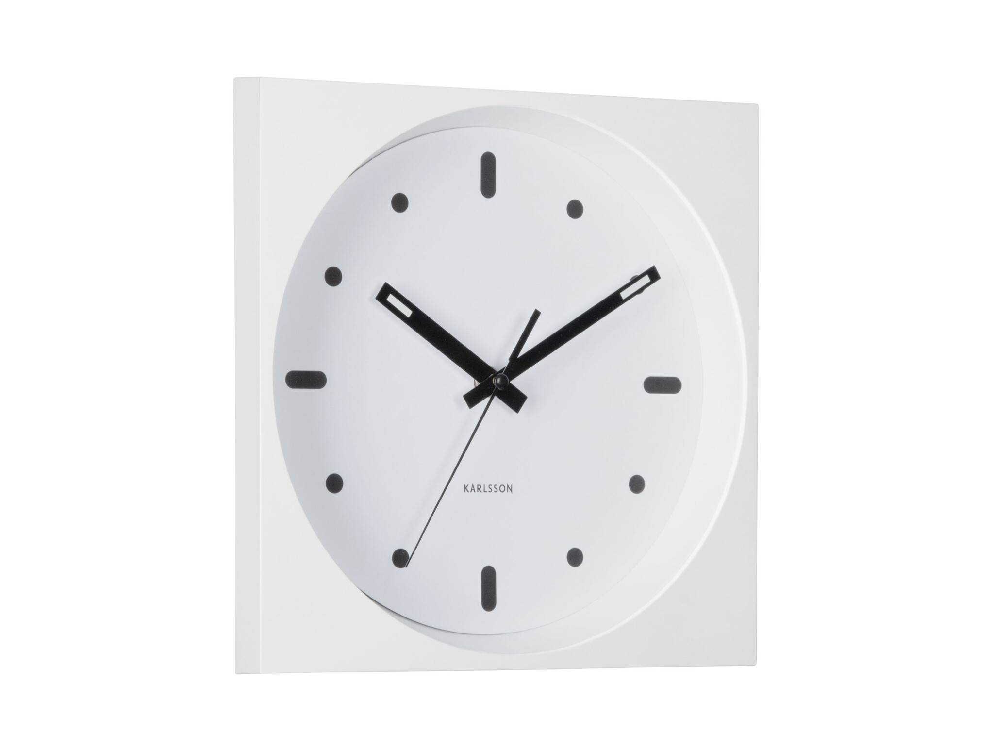Karlsson - Wall Clock Incesante Square - Wit - Ø25cm