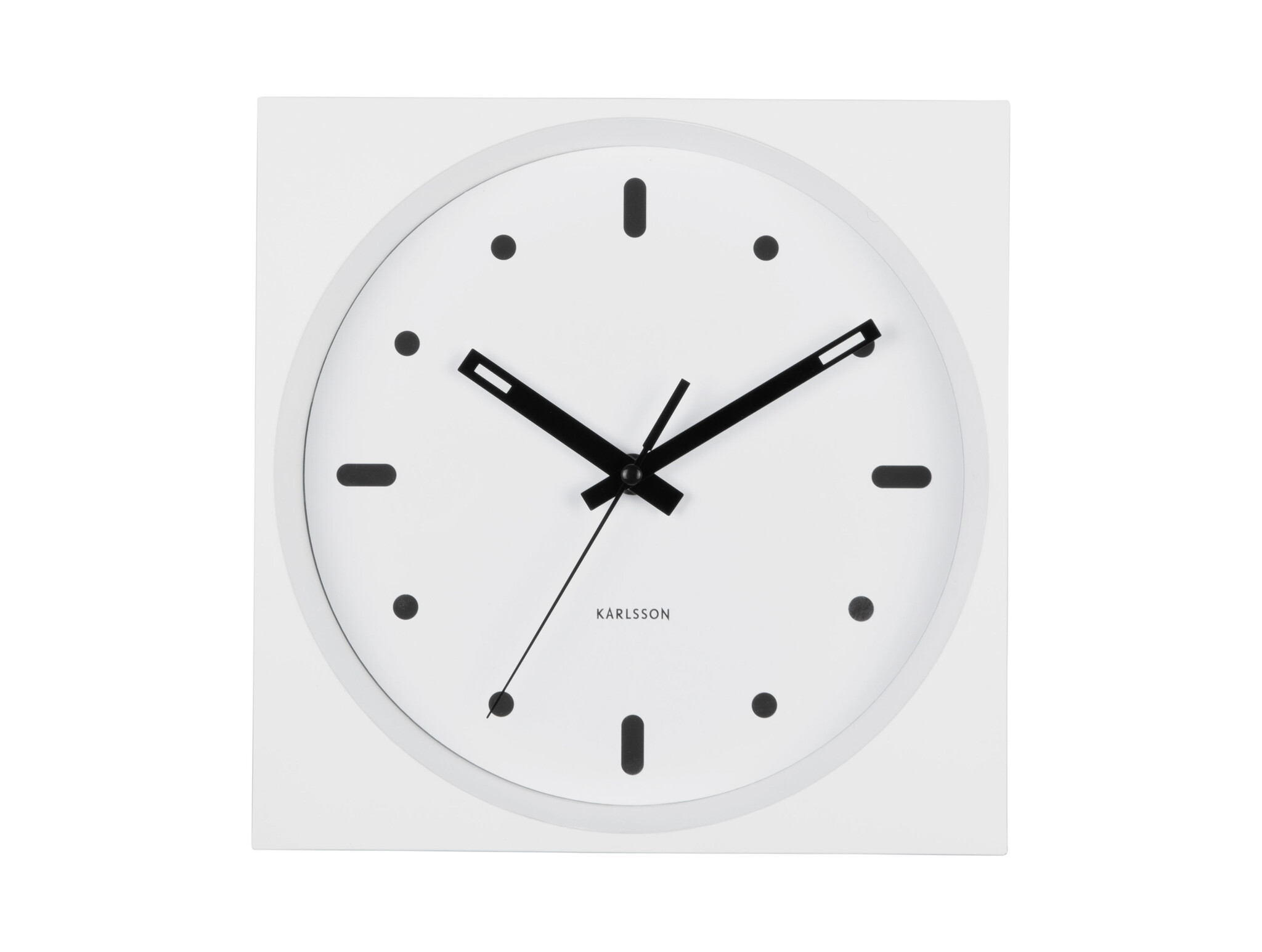 Karlsson - Wall Clock Incesante Square - Wit - Ø25cm