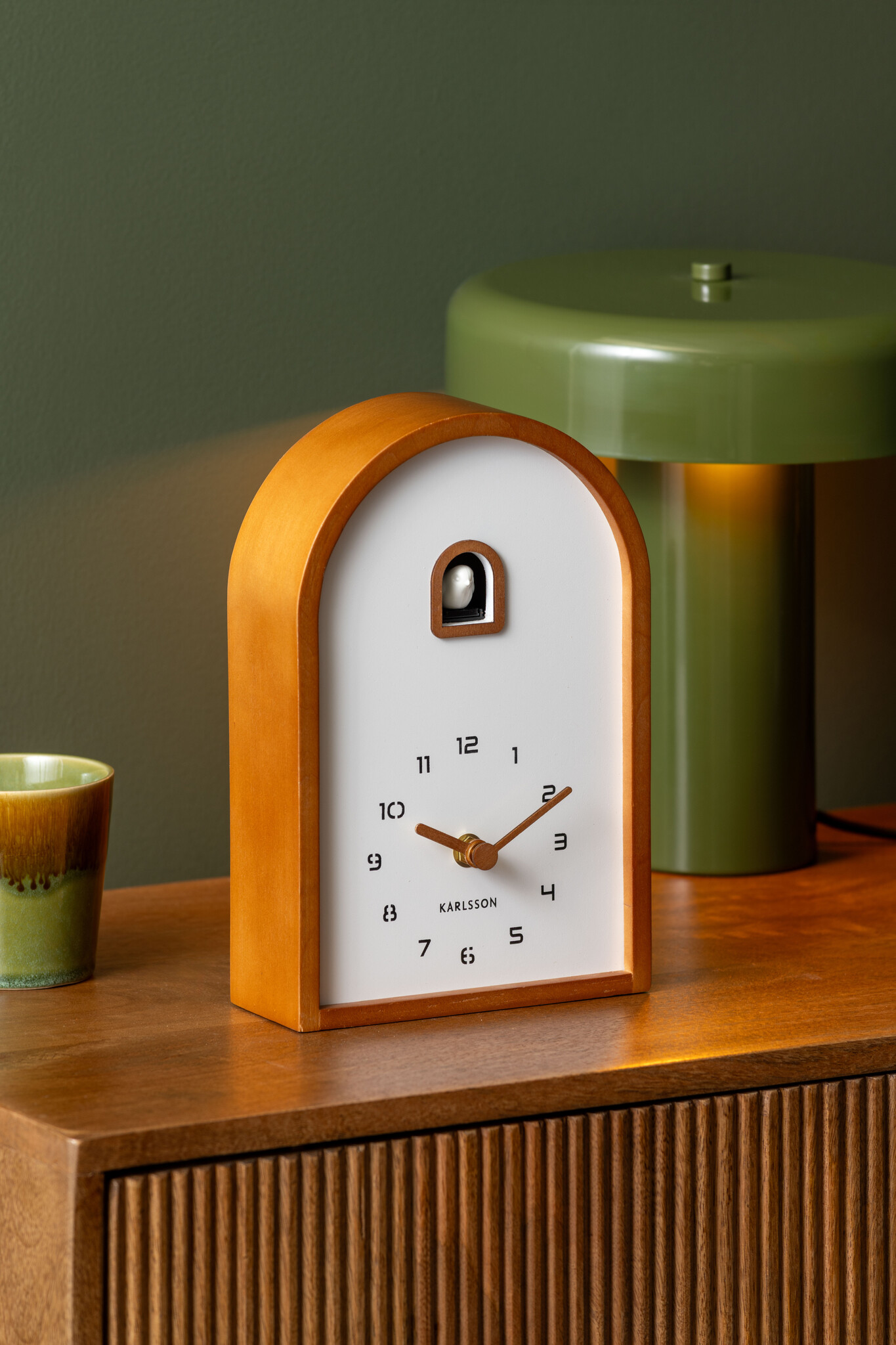 Karlsson - Wall/Table Clock Curva Cuckoo - Bruin - Øcm