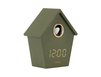 Karlsson - Wekker Riqueza Cuckoo LED - Groen - 6,8x13x15,3 cm