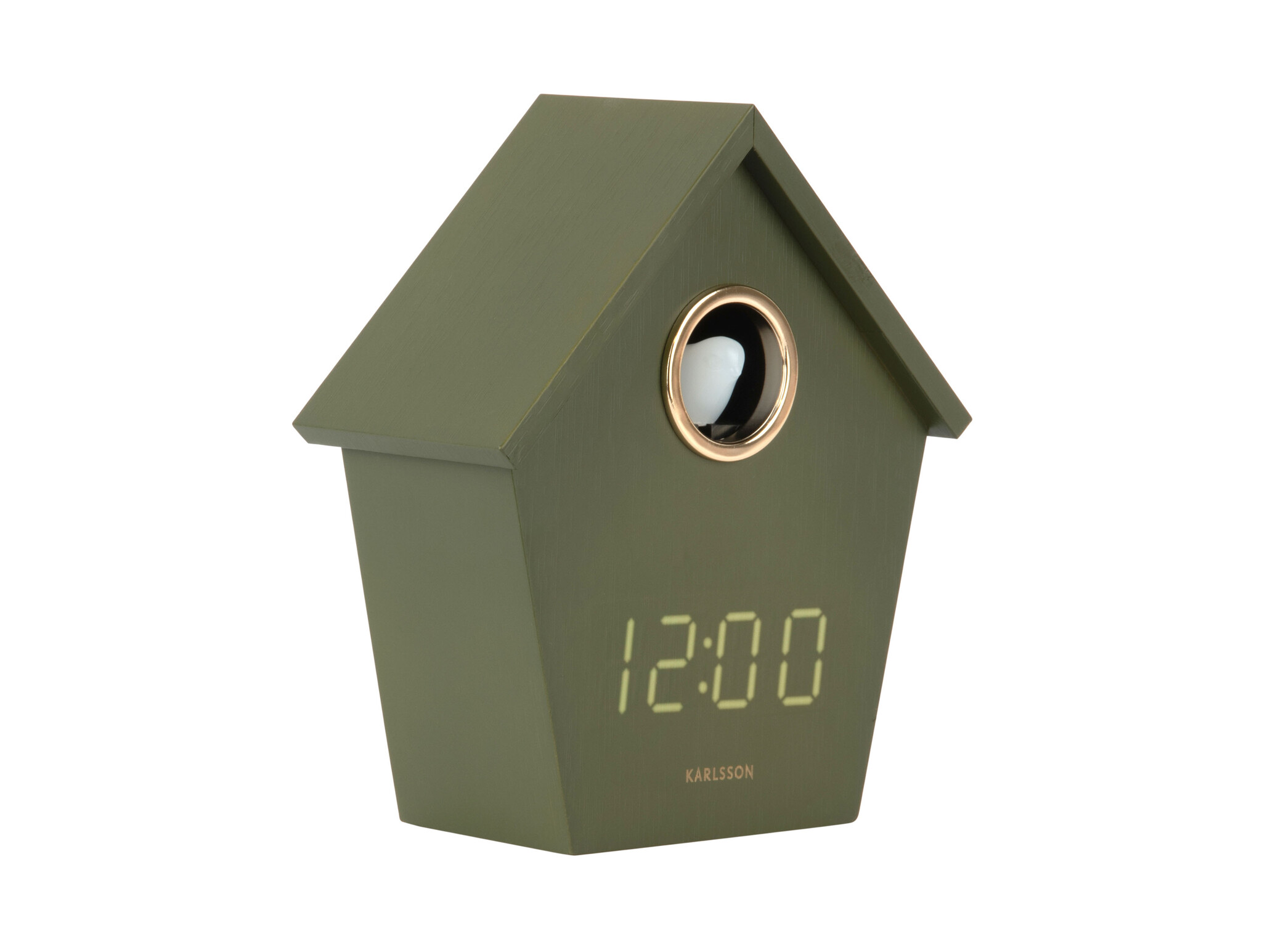 Karlsson - Wekker Riqueza Cuckoo LED - Groen - 6,8x13x15,3 cm