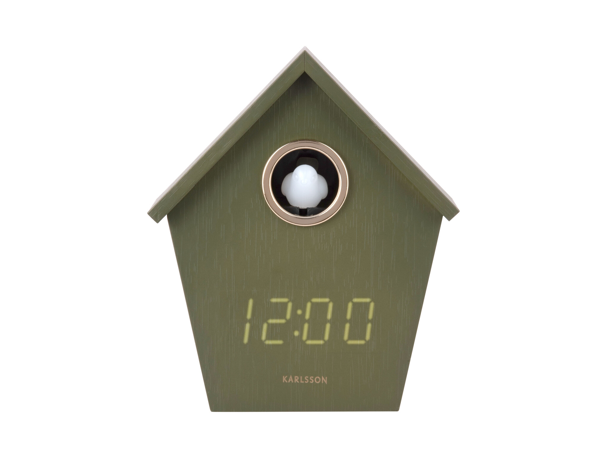 Karlsson - Wekker Riqueza Cuckoo LED - Groen - 6,8x13x15,3 cm