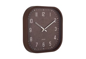Karlsson - Wall Clock Elemental Cuadrado - Bruin - Ø30cm