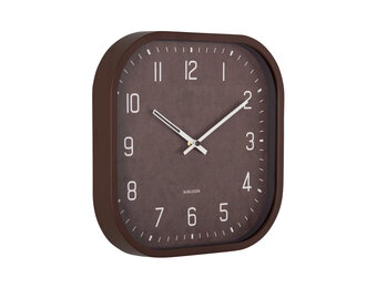 Karlsson - Wall Clock Elemental Cuadrado - Bruin - Ø30cm