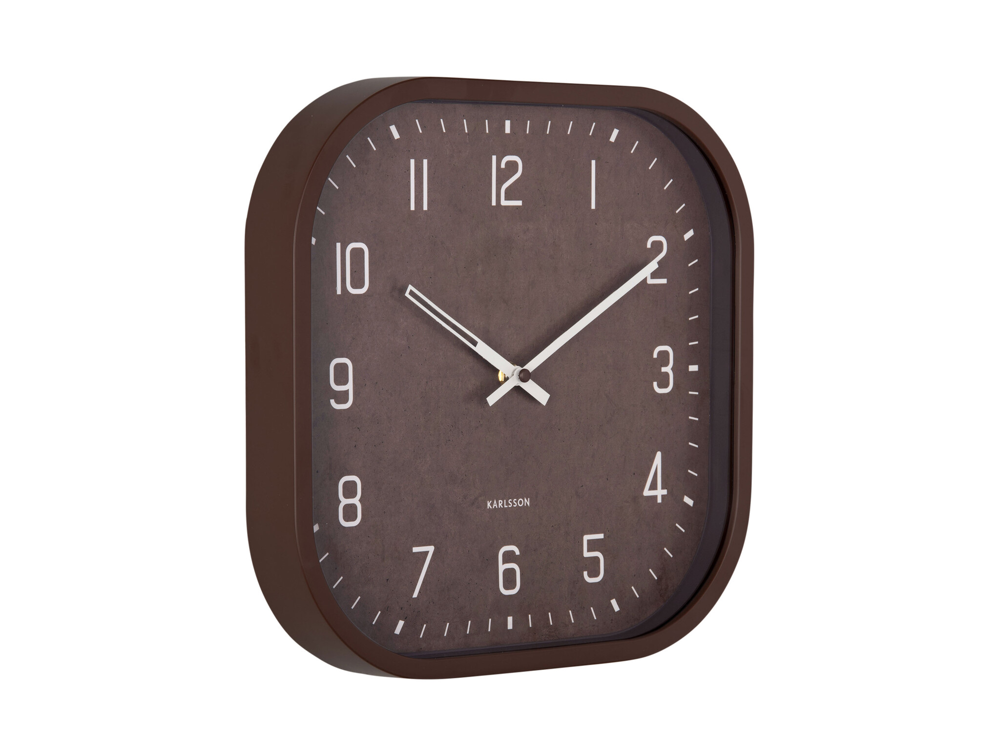 Karlsson - Wall Clock Elemental Cuadrado - Bruin - Ø30cm