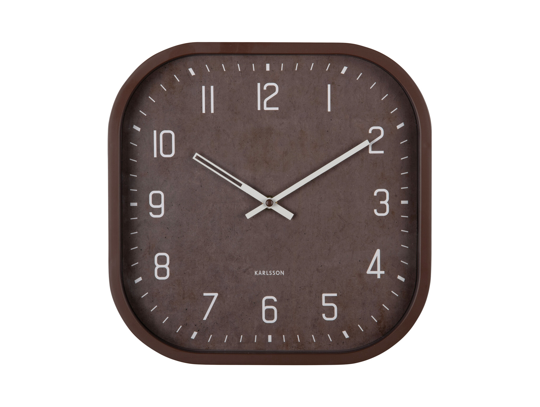 Karlsson - Wall Clock Elemental Cuadrado - Bruin - Ø30cm