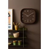 Karlsson - Wall Clock Elemental Cuadrado - Bruin - Ø30cm