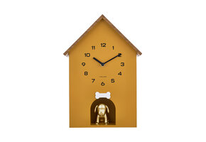 Karlsson - Wall Clock Dog House - Geel - Øcm