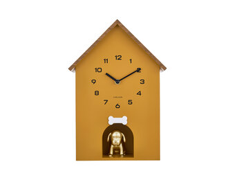 Karlsson - Wall Clock Dog House - Geel - Øcm