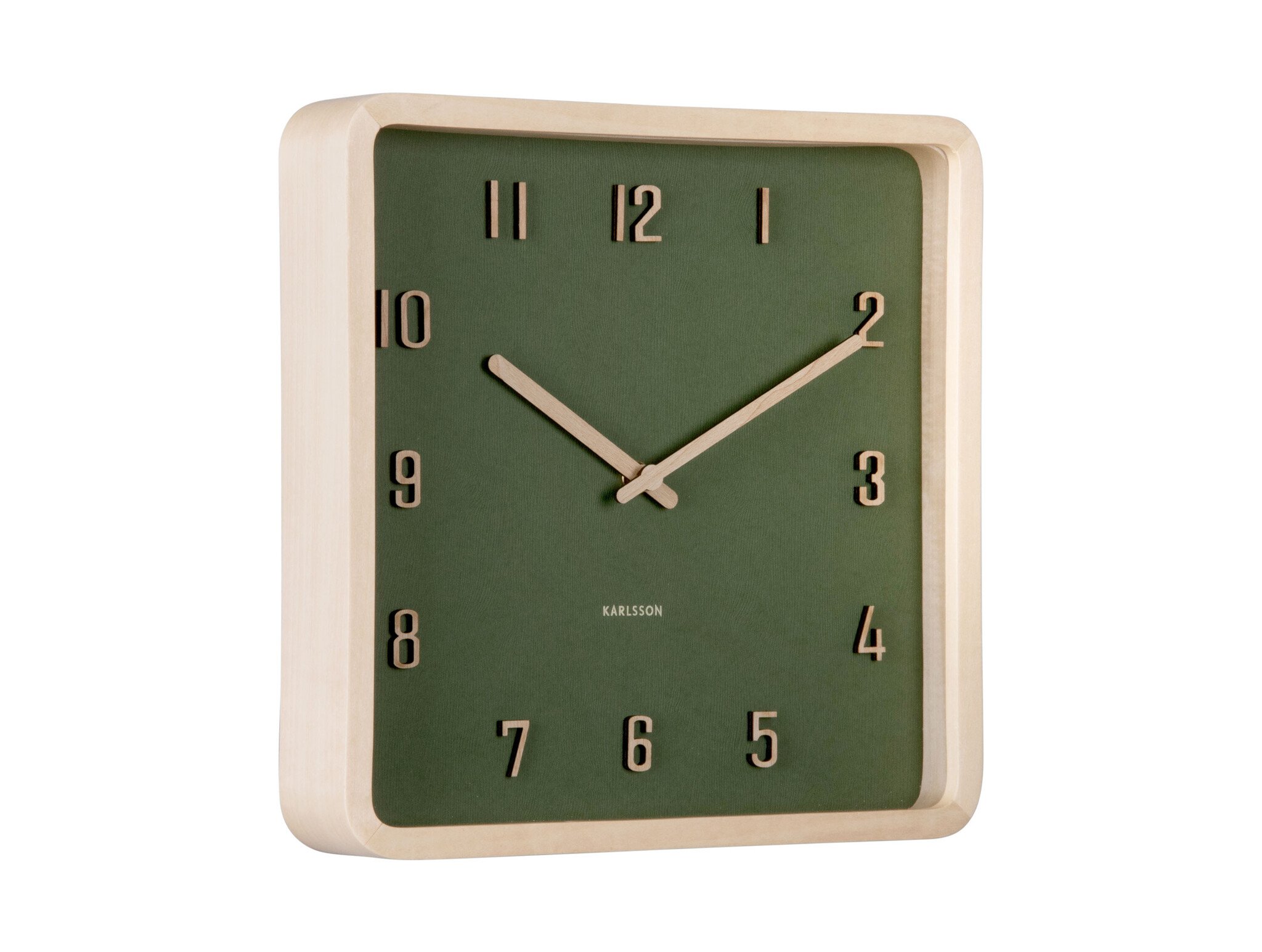 Karlsson - Wall Clock Nervadura Square - Groen - Øcm