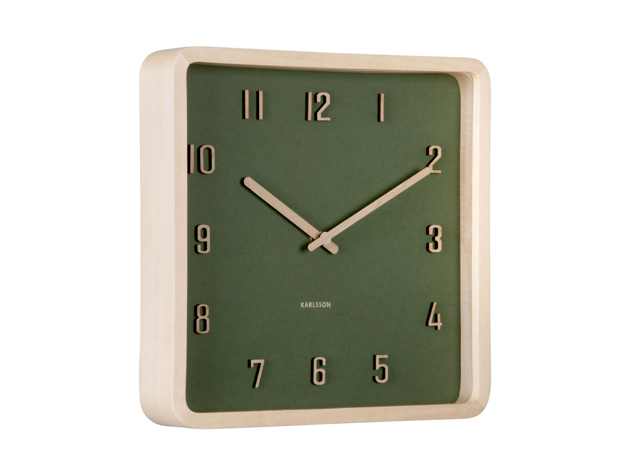 Karlsson - Wall Clock Nervadura Square - Groen - Øcm