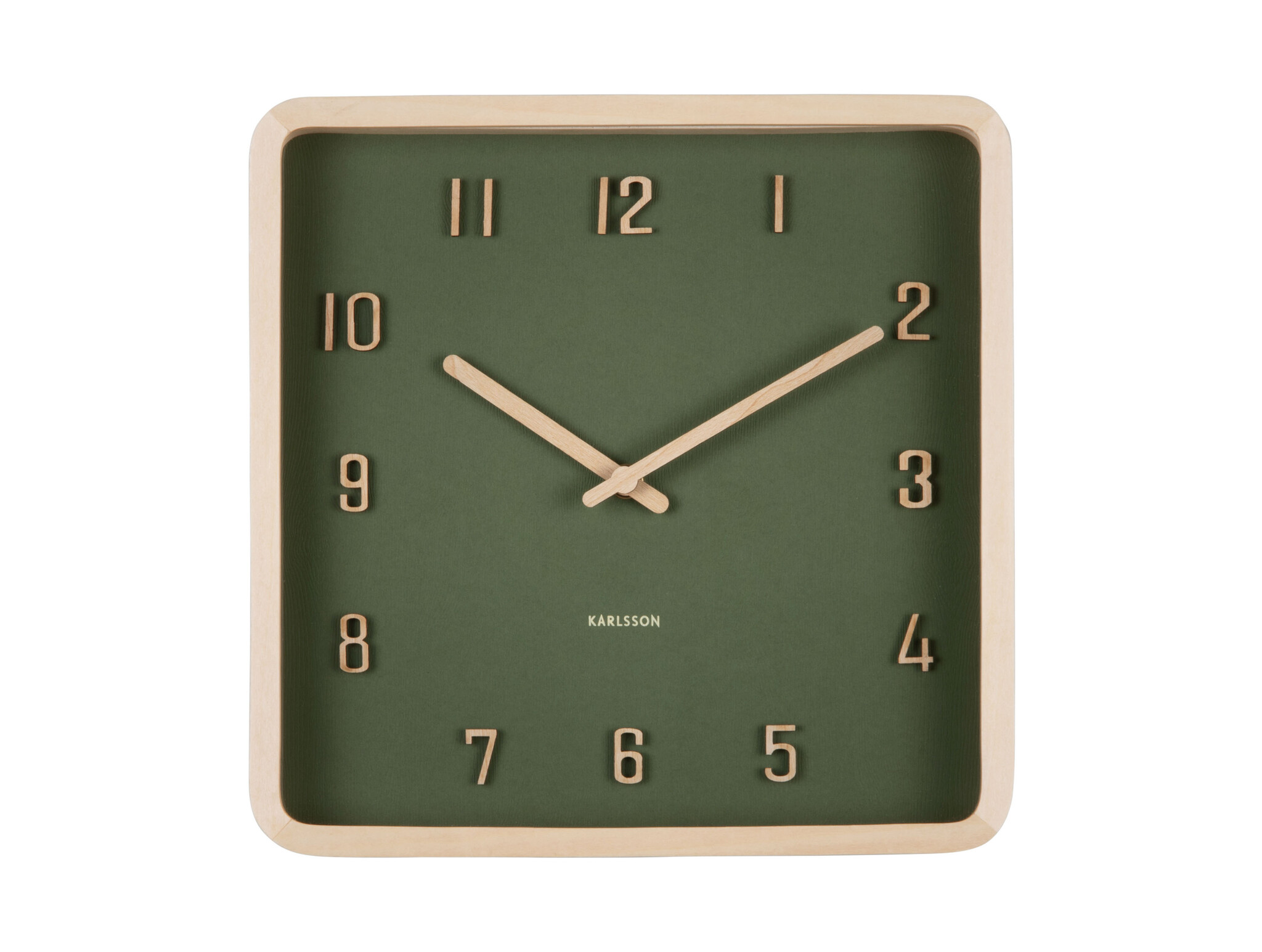 Karlsson - Wall Clock Nervadura Square - Groen - Øcm