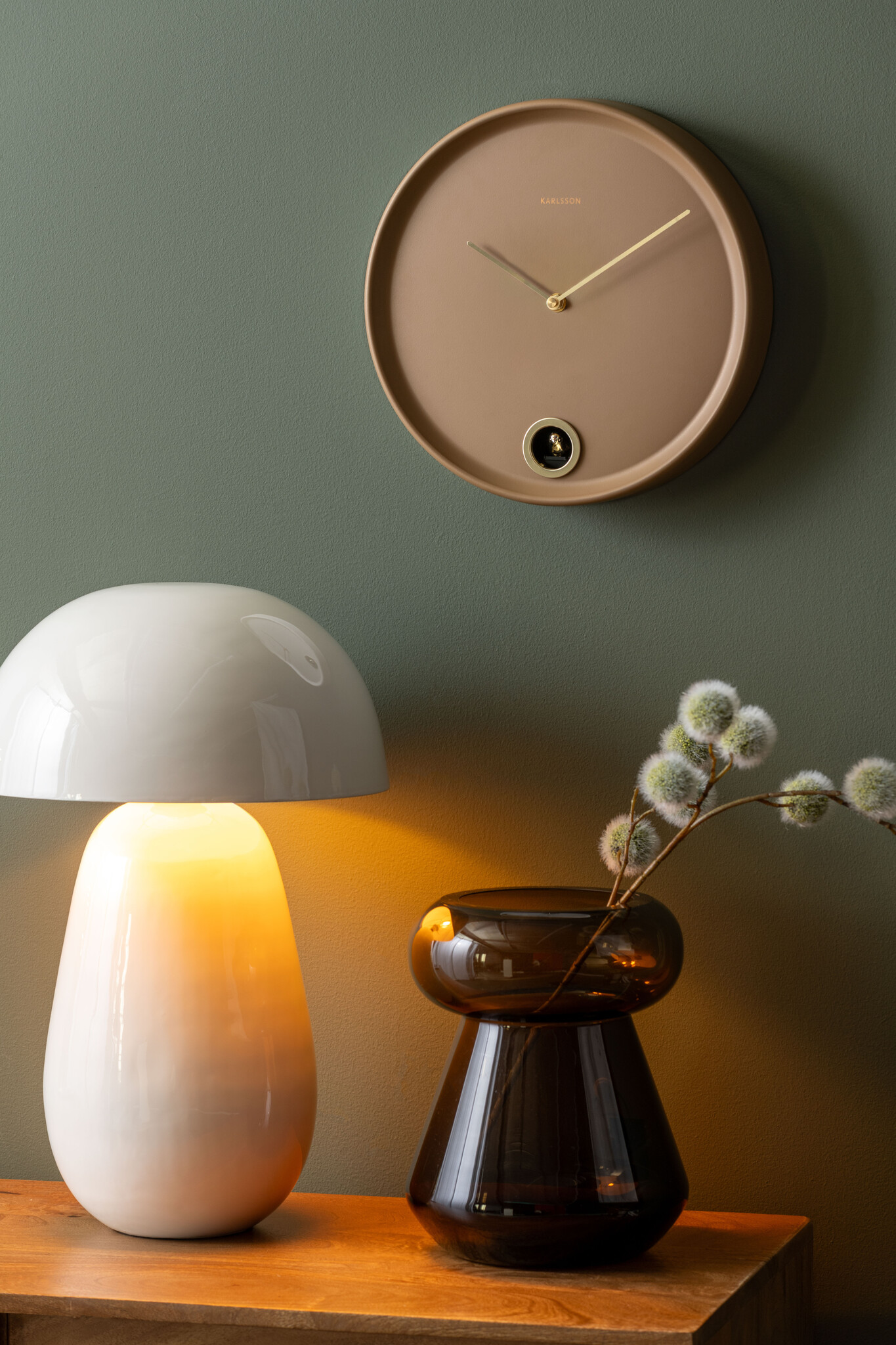 Karlsson - Wall Clock Esencia Cuckoo - Bruin - Ø30cm