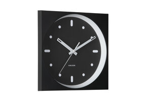 Karlsson - Wall Clock Incesante Square - Zwart - Ø25cm