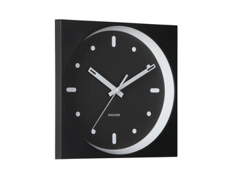 Karlsson - Wall Clock Incesante Square - Zwart - Ø25cm