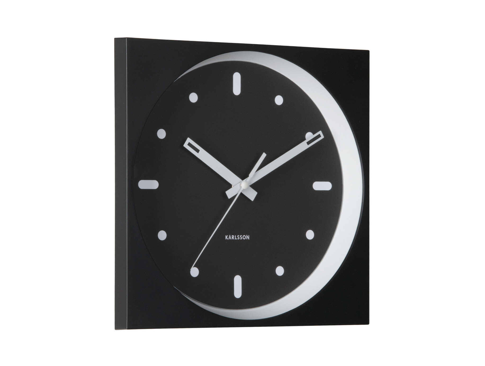 Karlsson - Wall Clock Incesante Square - Zwart - Ø25cm