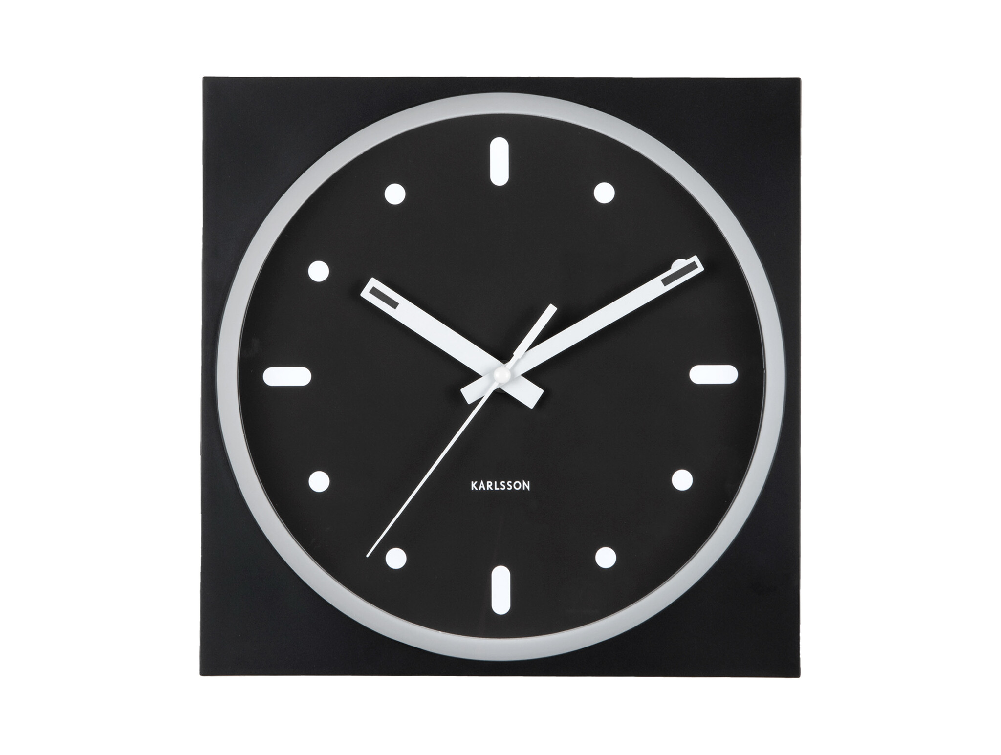 Karlsson - Wall Clock Incesante Square - Zwart - Ø25cm