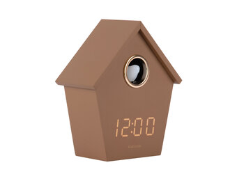 Karlsson - Wekker Riqueza Cuckoo LED - Bruin - 6,8x13x15,3 cm