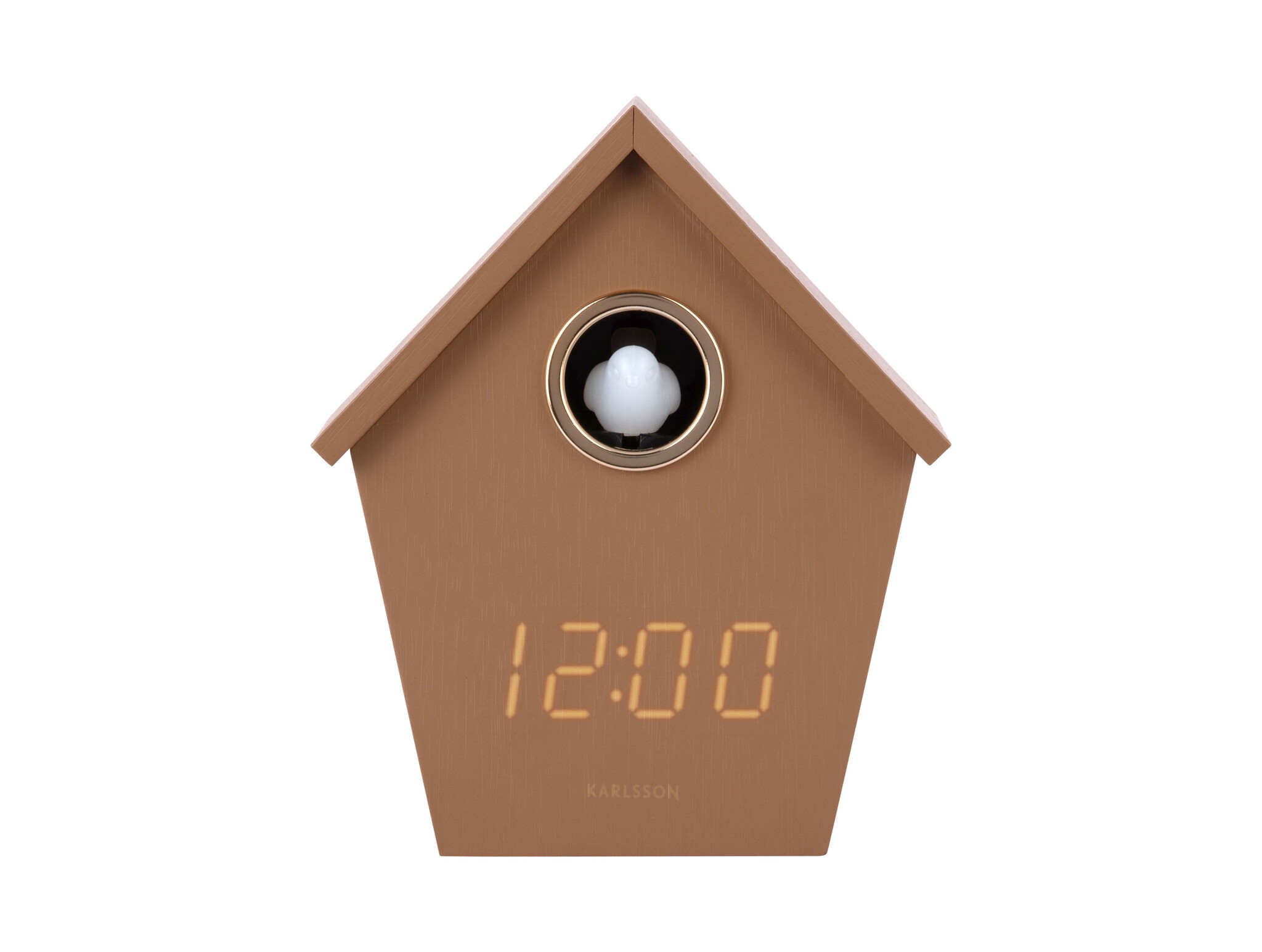 Karlsson - Wekker Riqueza Cuckoo LED - Bruin - 6,8x13x15,3 cm