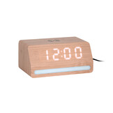 Karlsson - Wekker Retro w. Light LED - Bruin - 10x16,5x7,5 cm