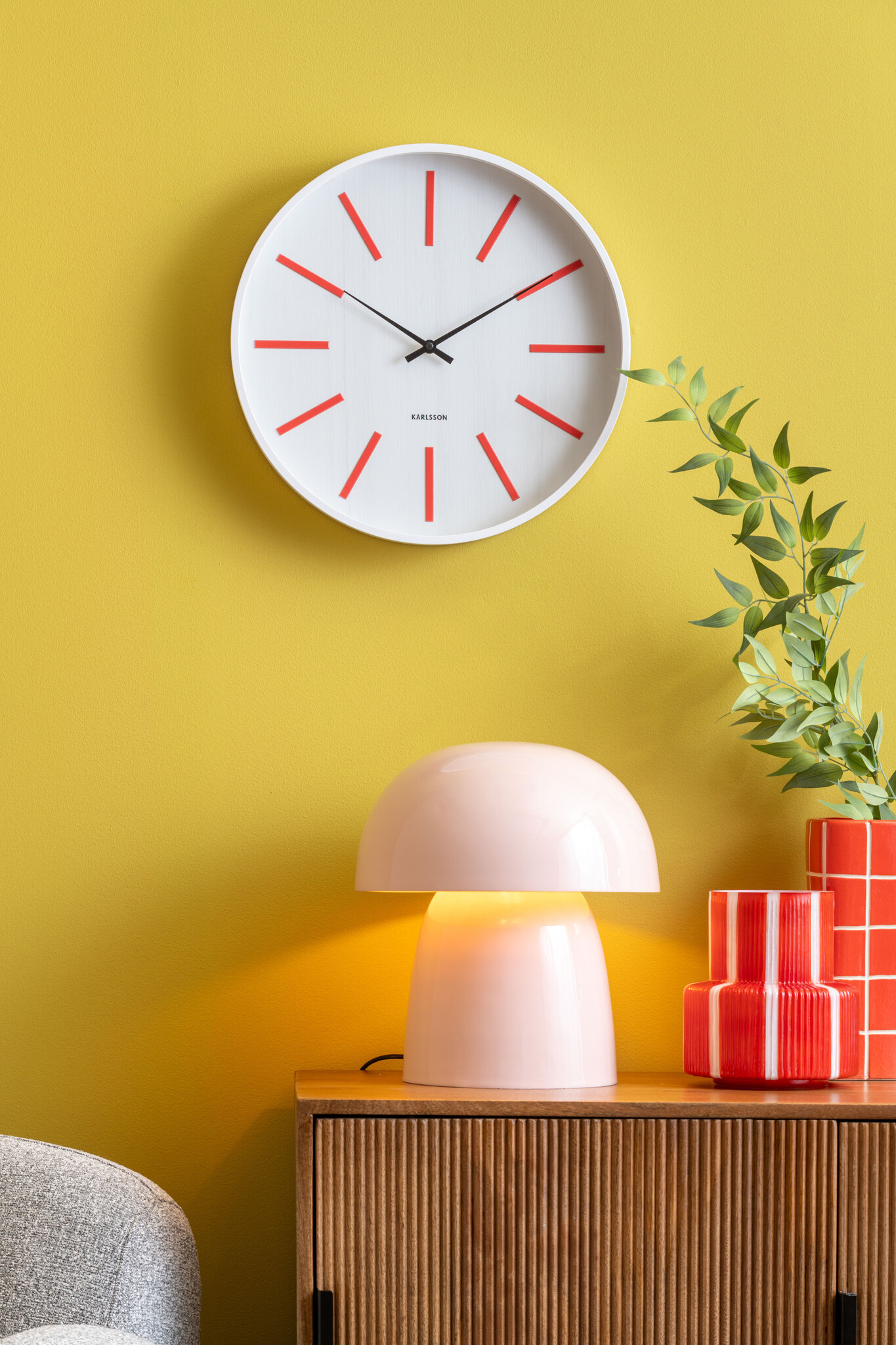 Karlsson - Wall Clock Arruga Retro - Wit - Ø40cm