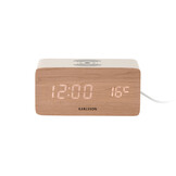 Karlsson - Wekker Block w. Phone Charger LED - Wit - 7,4x15x7,1 cm