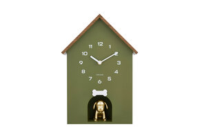 Karlsson - Wall Clock Dog House - Groen - Øcm